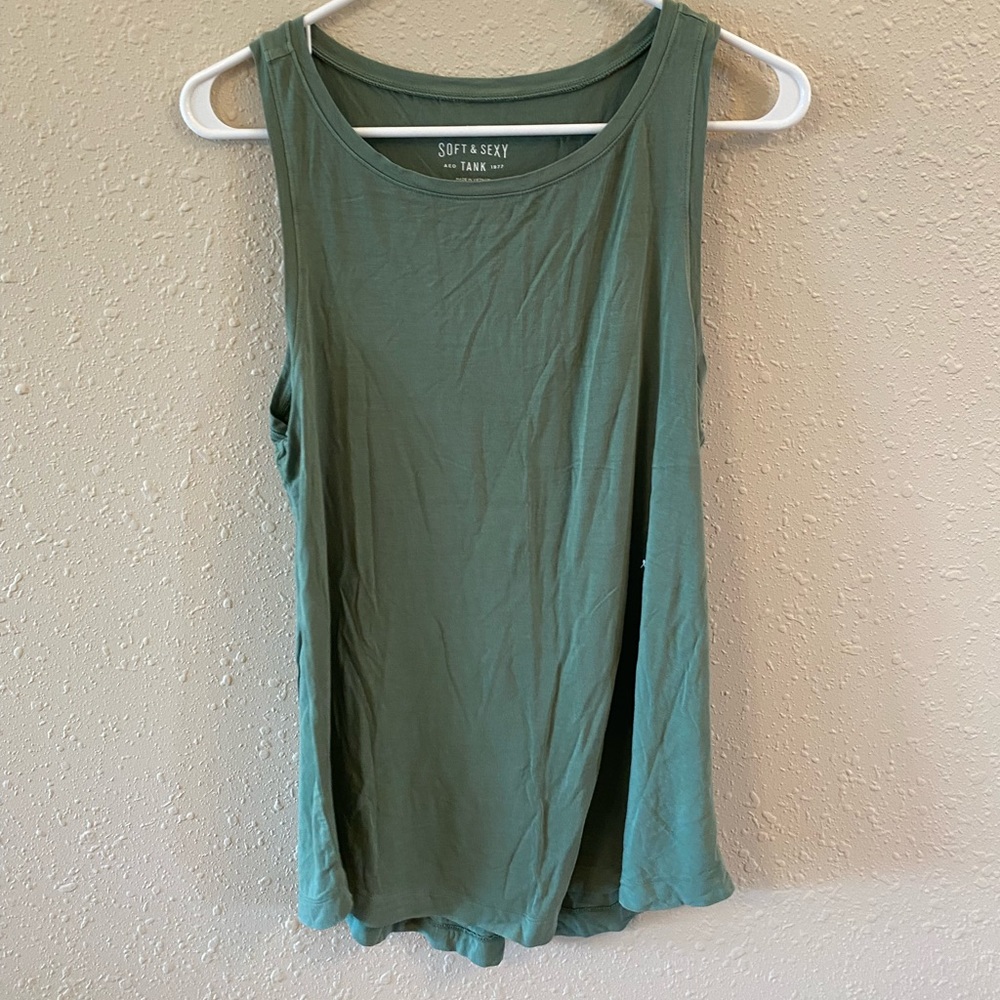American eagle green tank top size medium
